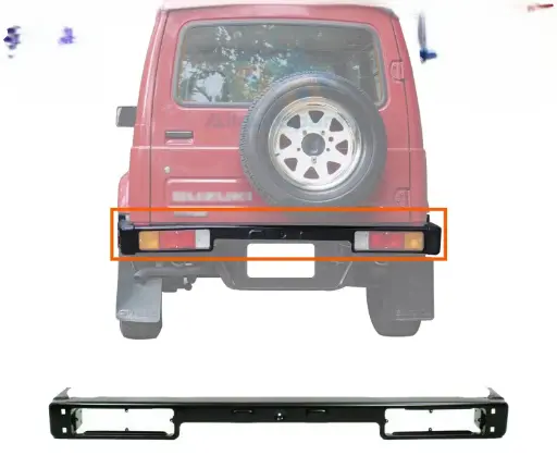 New Rear Bumper Primed Black Steel For 1986-1995 Suzuki Samurai