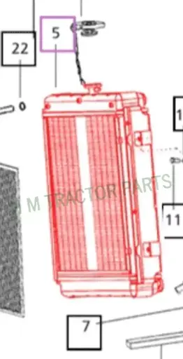 RADIATOR FOR 4530 MAHINDRA TRACTOR (E006002491C91)
